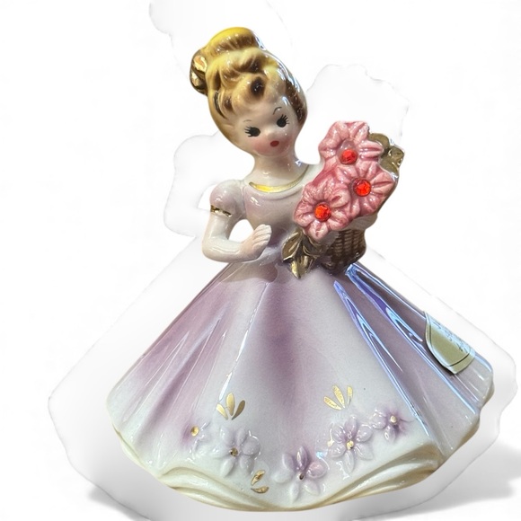 Vintage Josef Originals July Birthstone Doll Figurine 4” Hand-Painted - Picture 2 of 5